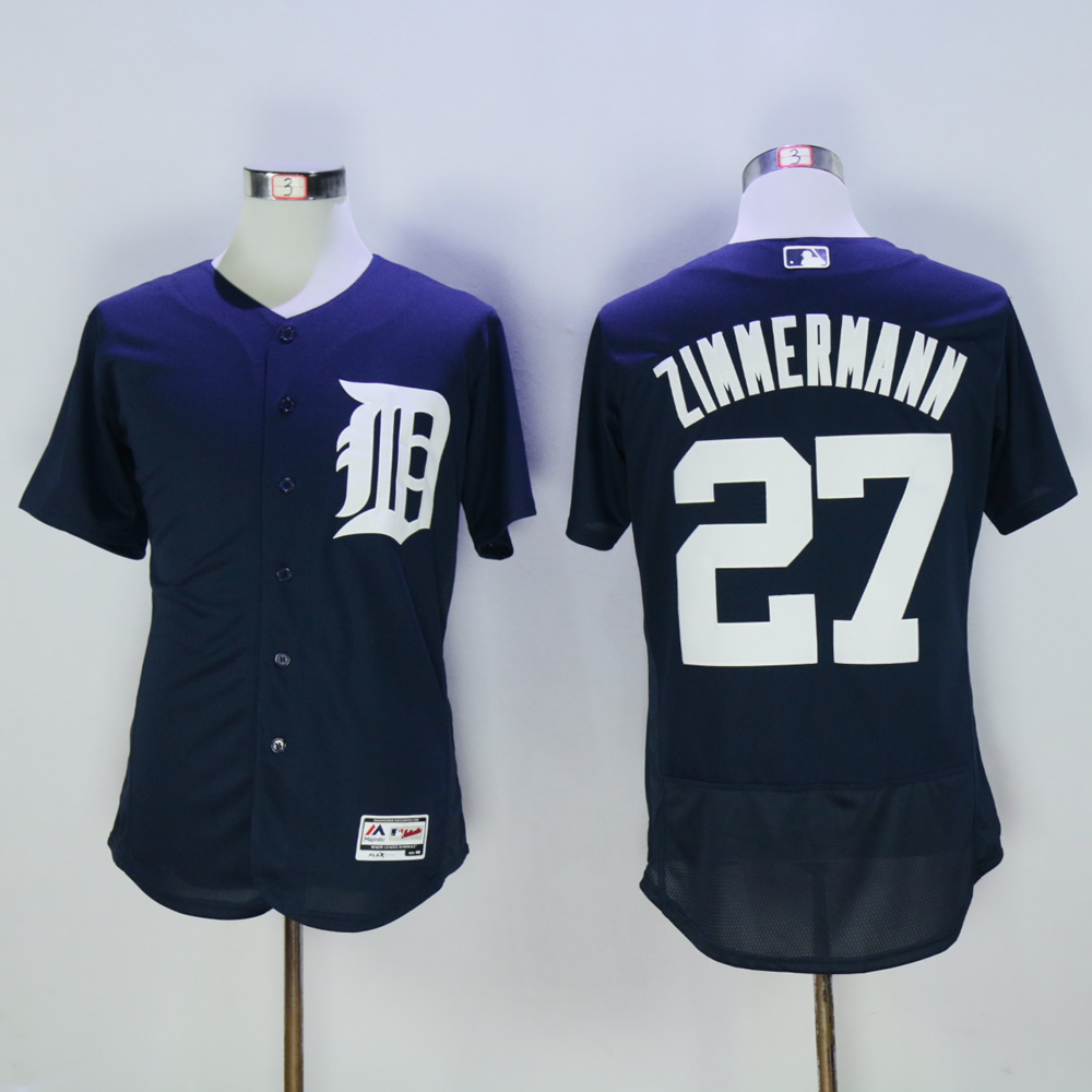 Men Detroit Tigers 27 Zimmermann Blue MLB Jerseys